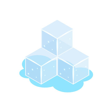 Ice cube icons isometric