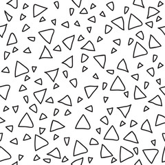 Triangle geometric seamless pattern. Hand drawn design elements.