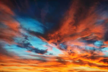 Acrylic prints Sky Colorful orange and blue dramatic sky