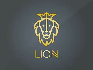 aslan başı logo, amblem vektörel