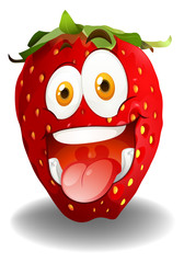 Funny red strawberry face