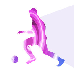 Fototapeta na wymiar Soccer football player silhouette vector background colorful con