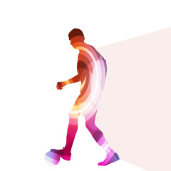 Fototapeta na wymiar Soccer football player silhouette vector background colorful con