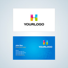 H Letter logo Corporate Business card. H letter abstract logotype, vector illustration.