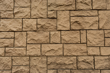 Wall of stone, brick lined symmetrically