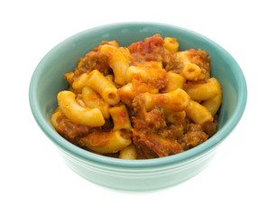 Beef and Macaroni in a small bowl