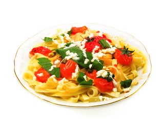 Pasta Collection - Fettucini with tomatoes, basil and mozarella