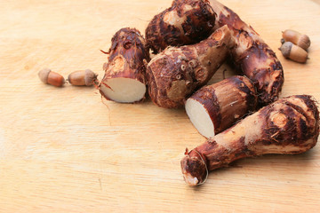 Taro on wood vintage