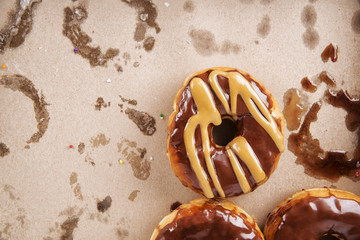 Paper box of sweet donuts