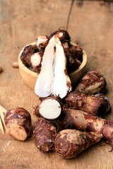 Taro on wood vintage