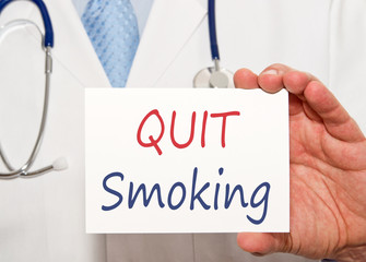 Quit Smoking sign with doctor