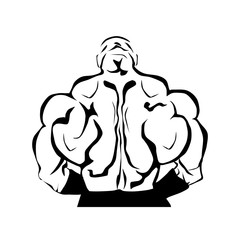 Muscular bodybuilder's back