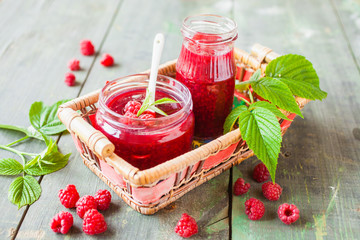 jam in a jar and raspberry
