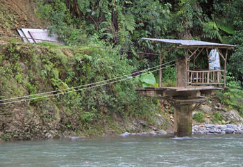 station of rope river crossing nearly Bukit Lawang