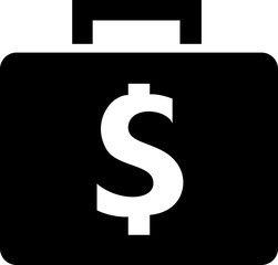 vector icons black briefcase currency