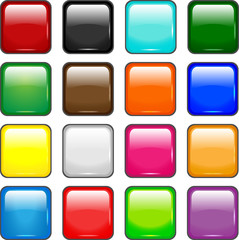 vector square of colored WEB buttons  on a white background