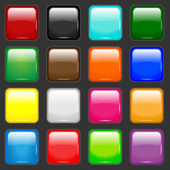 vector square of colored WEB buttons  on a gray background 