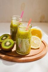 cocktail from a kiwi and a lemon