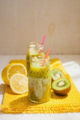 cocktail from a kiwi and a lemon