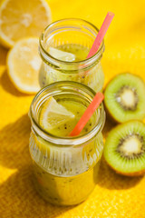 cocktail from a kiwi and a lemon