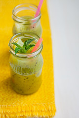 cocktail from a kiwi and a lemon