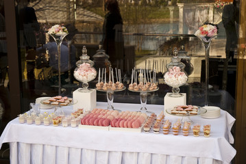 Dessert table for a wedding party
