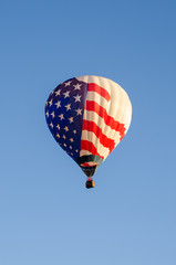 Hot air balloon in flight