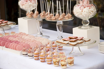 Dessert table for a wedding party 