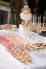 Dessert table for a wedding party