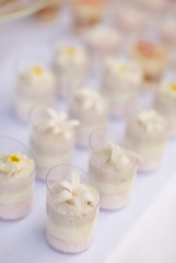 Fototapeta na wymiar Dessert table for a wedding party