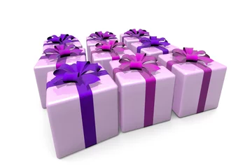 Tapeten negen cadeaus in roze kleur © emieldelange