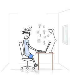 Hacker stealing data, money and ideas of a personal computer