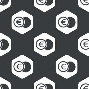 Black hexagon euro coin pattern
