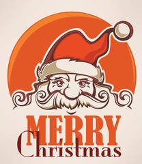 Santa Claus image in cartoon style. Vector illustration for gree