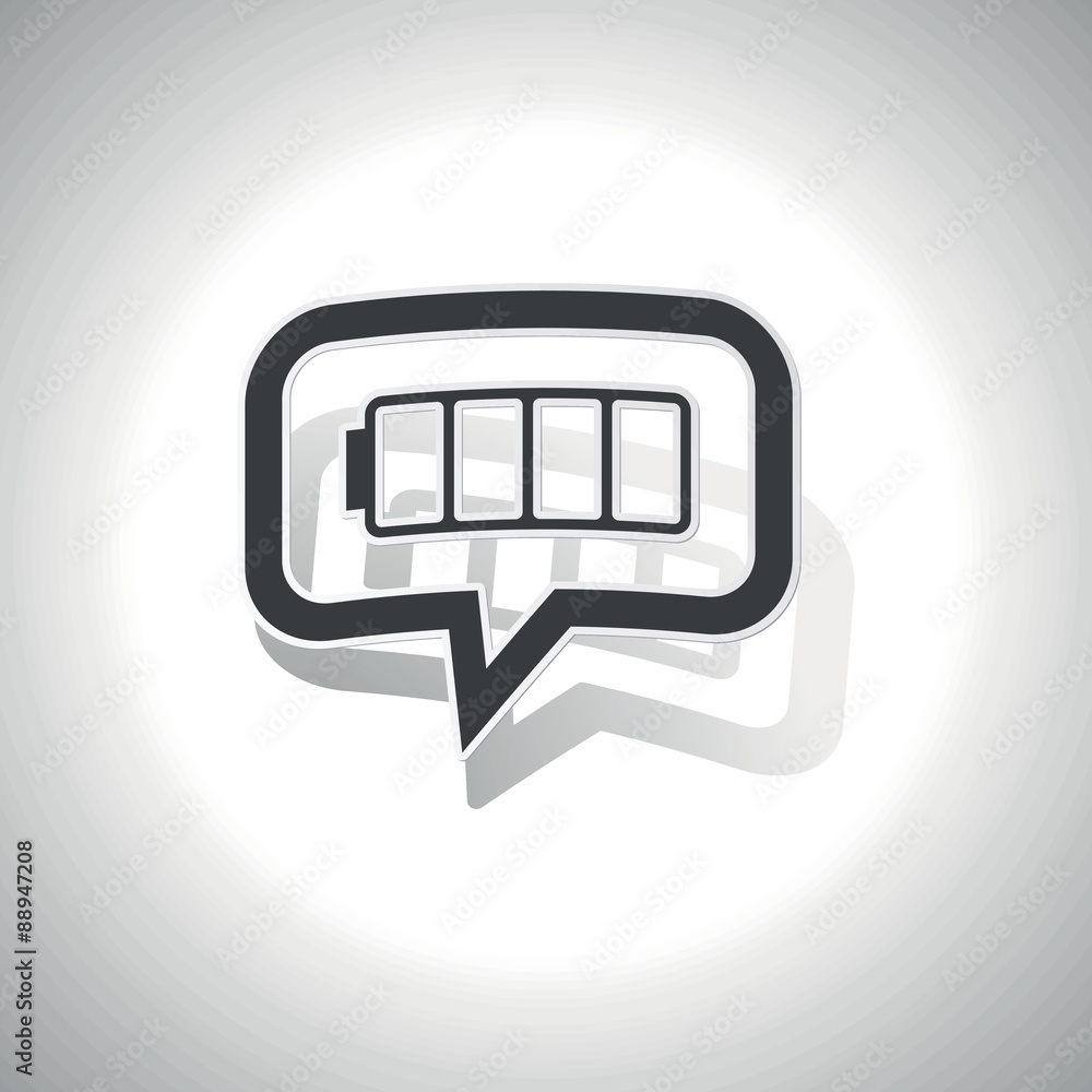 Poster curved empty battery message icon