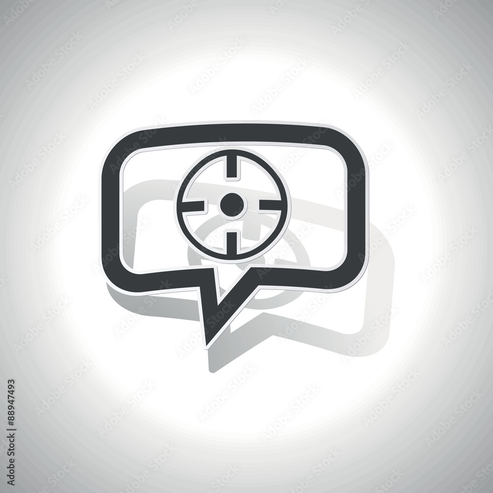 Poster curved target message icon
