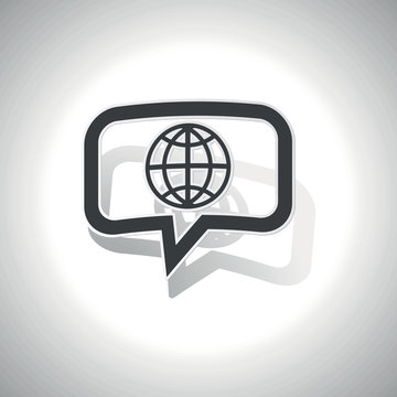 Curved globe message icon