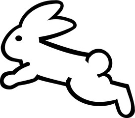 Jumping bunny outline