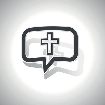 Curved christian cross message icon