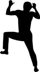 Climbing bouldering man