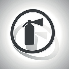 Curved fire extinguisher sign icon