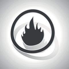 Curved fire sign icon