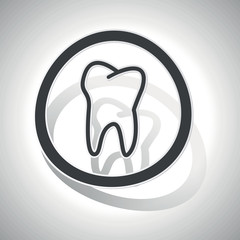 Curved tooth sign icon