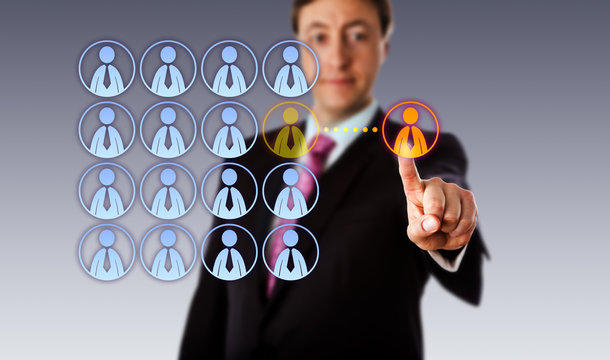 Smiling Manager Outsourcing To A Male Worker