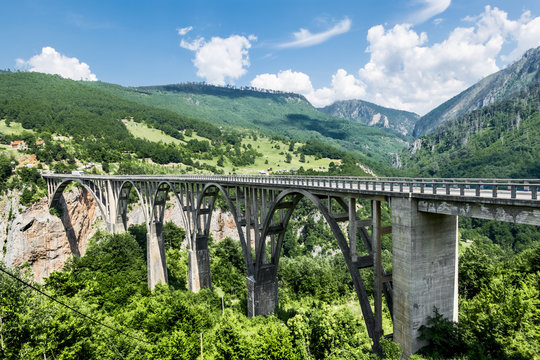 the bridge of Dzhurdzhevich over the river Tara. Montenegro