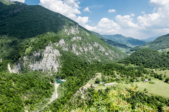 View of the Tara River Canyon in Montenegro