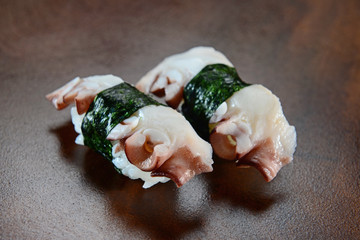 Octopus niguiri sushi