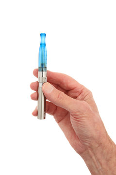 E cigarette in hand