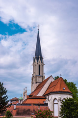 Obraz premium Catholic Hietzing church at the Schönbrunn Palace Garden, Austria