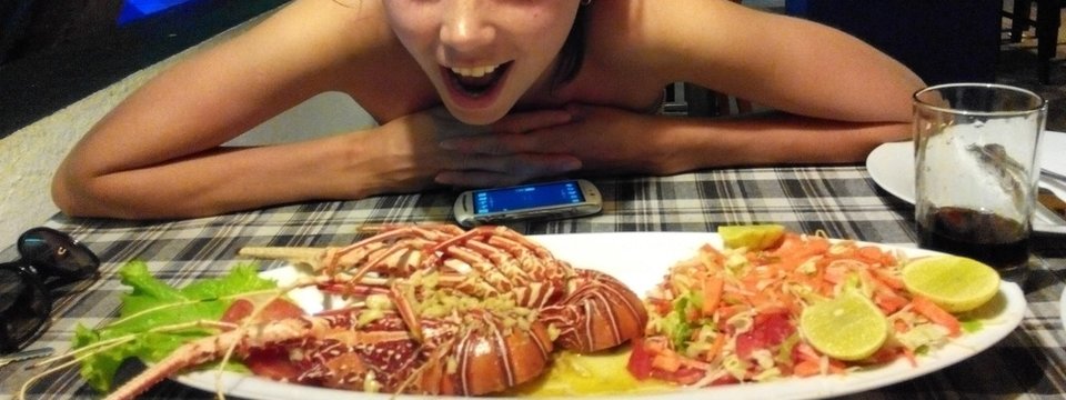 Hungry gerl inside asian restorant